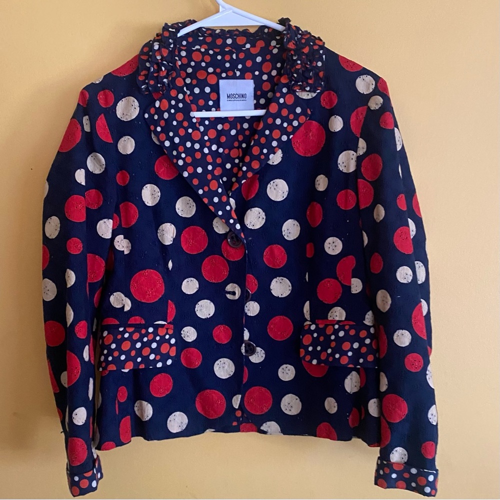 Mischino Cheap and Chic Polka Dot Blazer. Size 10